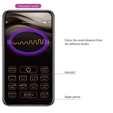 PRETTY LOVE - NYMPH HUEVO VIBRADOR CONTROLADO POR APP LILA PRETTY LOVE BOTTOM