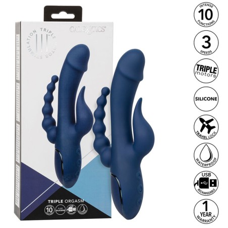 CALEXOTICS - VIBRADOR TRIPLE ORGASM AZUL CALEXOTICS