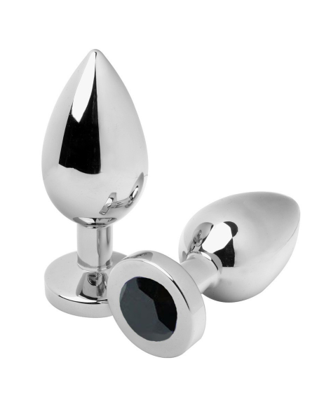 METAL HARD - ANAL PLUG DIAMOND NEGRO MEDIUM 7.62CM 