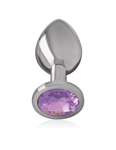 INTENSE - PLUG ANAL METAL ALUMINIO CON CRISTAL VIOLETA TALLA M 