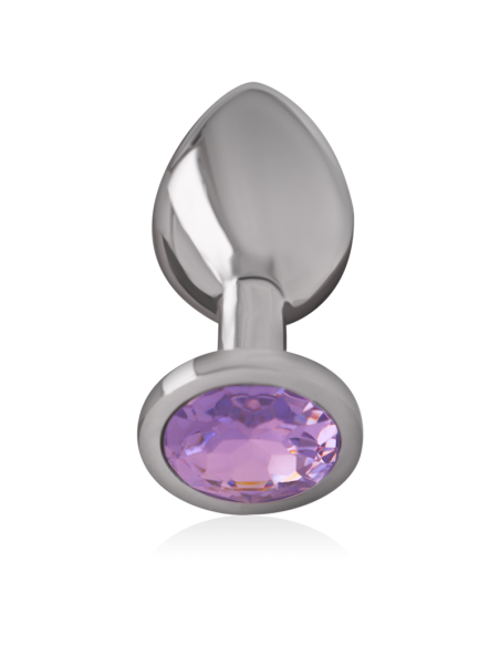 INTENSE - PLUG ANAL METAL ALUMINIO CON CRISTAL VIOLETA TALLA M 