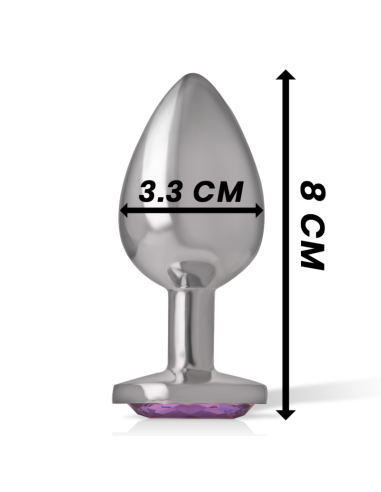 INTENSE - PLUG ANAL METAL ALUMINIO CON CRISTAL VIOLETA TALLA M 