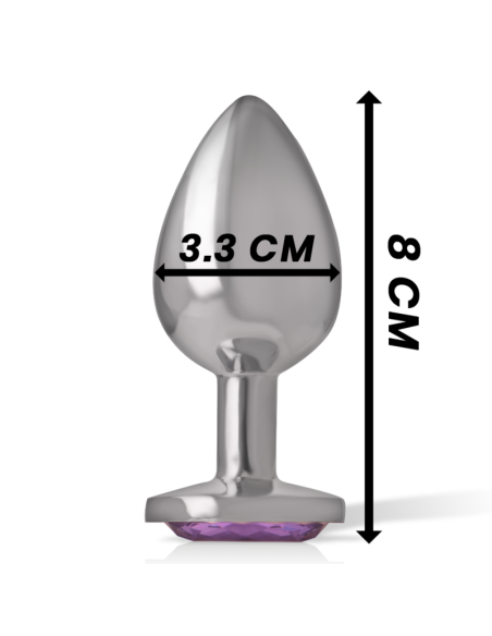 INTENSE - PLUG ANAL METAL ALUMINIO CON CRISTAL VIOLETA TALLA M 