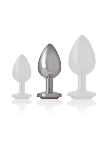 INTENSE - PLUG ANAL METAL ALUMINIO CON CRISTAL VIOLETA TALLA M 