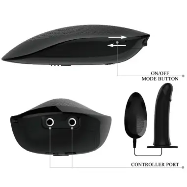 Vito Strap On con Dildo Hueco y Vibración 17.3 cm