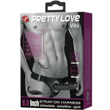 Vito Strap On con Dildo Hueco y Vibración 17.3 cm