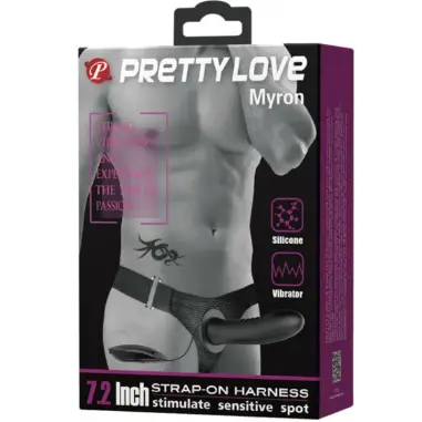 Myron Strap On con Vibración y Dildo Hueco | Pretty Love