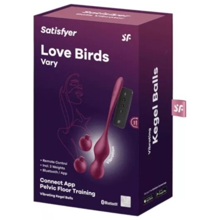 SATISFYER - LOVE BIRDS VARY BOLAS VIBRADORES APP GRATUITA ROJO VINO SATISFYER VIBRATOR