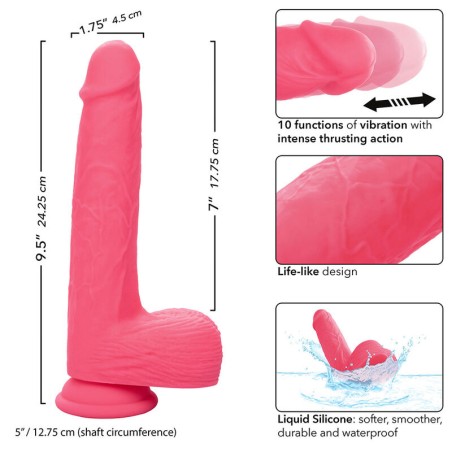 CALEXOTICS - STUDS VIBRADOR REALÍSTICO 10 VIBRACIONES Y ROSA CALEXOTICS