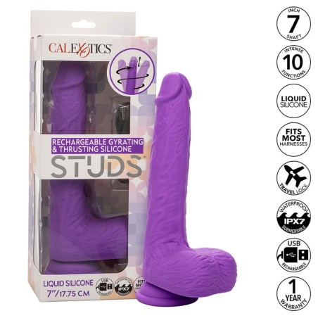 CALEXOTICS - STUDS VIBRADOR RECARGABLE Y GIRATORIO 10 VIBRACIONES VIOLETA CALEXOTICS