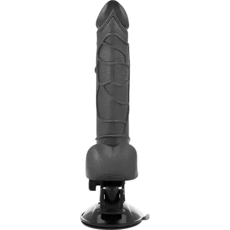 Vibrador Realístico Control Remoto Negro con Testículos