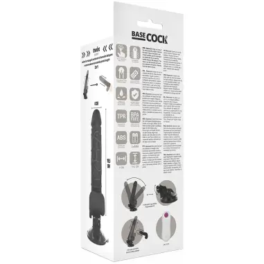 Vibrador Realístico Control Remoto Negro con Testículos