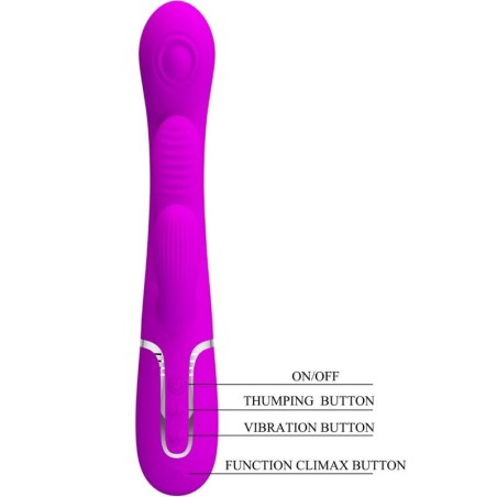 PRETTY LOVE - SHANIA TRIPLE VIBRADOR RABBIT MULTIFUNCIÓN ROSA PRETTY LOVE FLIRTATION