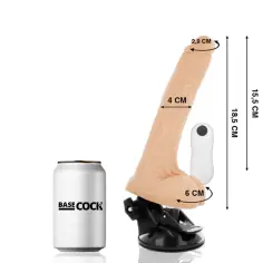 BASECOCK - VIBRADOR REALÍSTICO ARTICULABLE CONTROL REMOTO NATURAL 18.5 CM -O- 4 CM 2