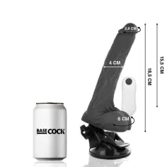 BASECOCK - VIBRADOR REALÍSTICO ARTICULABLE CONTROL REMOTO NEGRO 18.5 CM -O- 4 CM 2