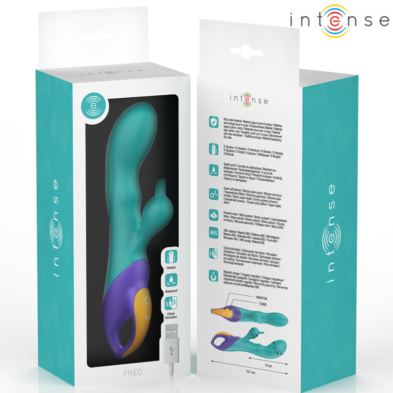 INTENSE - FRED VIBRADOR RECARGABLE RABBIT AZUL 