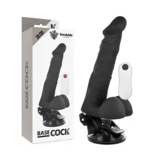 BASECOCK - VIBRADOR REALÍSTICO ARTICULABLE CONTROL REMOTO NEGRO 20 CM -O- 4.5 CM