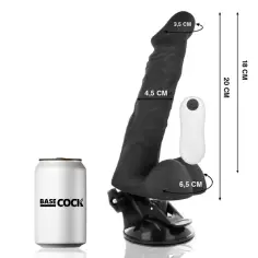 BASECOCK - VIBRADOR REALÍSTICO ARTICULABLE CONTROL REMOTO NEGRO 20 CM -O- 4.5 CM 2