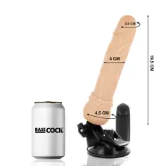 BASECOCK - VIBRADOR REALÍSTICO CONTROL REMOTO NATURAL 19.5 CM -O- 4 CM 2