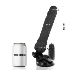 BASECOCK - VIBRADOR REALÍSTICO CONTROL REMOTO NEGRO 19.5 CM -O- 4 CM 2