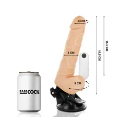 BASECOCK - VIBRADOR REALÍSTICO CONTROL REMOTO NATURAL 18.5 CM -O- 4CM 2