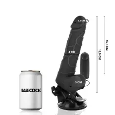 BASECOCK - VIBRADOR REALÍSTICO CONTROL REMOTO NEGRO 18.5 CM -O- 4CM 2
