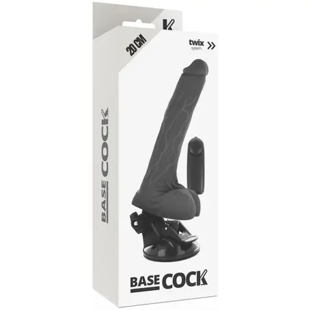 Vibrador Realístico Control Remoto Negro con Testículos