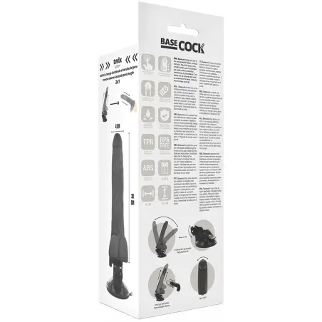 Vibrador Realístico Control Remoto Negro con Testículos