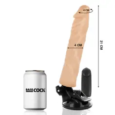 BASECOCK - VIBRADOR REALÍSTICO CONTROL REMOTO NATURAL 21 CM -O- 4 CM 2
