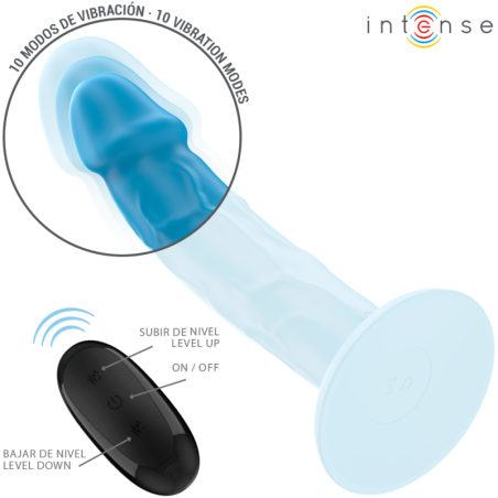 INTENSE - PHOEBE VIBRADOR REALÍSTICO 10 VIBRACIONES AZUL CONTROL REMOTO INTENSE FUN