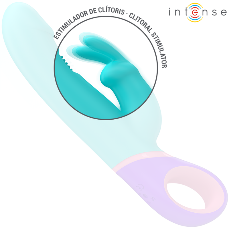 INTENSE - MÓNICA VIBRADOR RABBIT CON ESTIMULADOR ROTATORIO DEL PUNTO G AZUL 