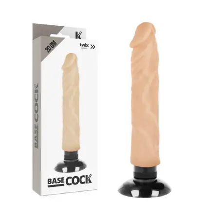 BASECOCK - VIBRADOR REALÍSTICO 2-1 NATURAL 20 CM -O- 4 CM