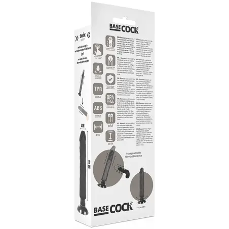 Vibrador Realístico 2-1 Natural Negro 20 cm Ø 4 cm