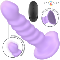 INTENSE - BRENDA VIBRADOR TALLA M DISEÑO EN ESPIRAL 10 VIBRACIONES MORADO CONTROL REMOTO INTENSE FUN