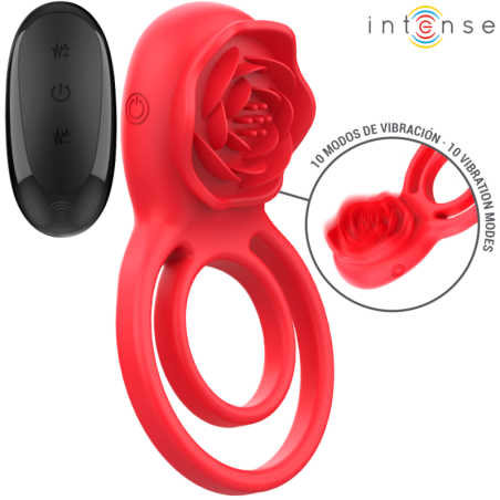 INTENSE - GAIL ROSA ESTIMULADORA 10 VIBRACIONES ROJO CONTROL REMOTO 