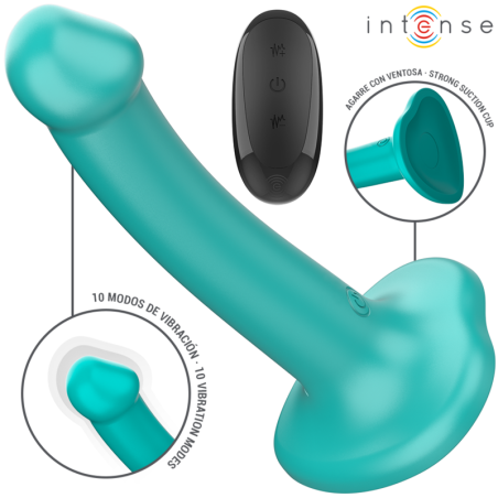 INTENSE - KATIE VIBRADOR CON VENTOSA 10 VIBRACIONES AZUL OSCURO CONTROL REMOTO INTENSE FUN