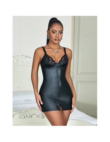 SUBBLIME - 957575 VESTIDO DE CUERO CON CREMALLERA NEGRO L/XL 