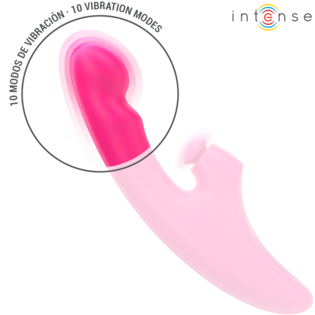 INTENSE - EMI VIBRADOR 13,5 CM MULTIFUNCIÓN 3 EN 1 10 VIBRACIONES ROSA INTENSE FUN