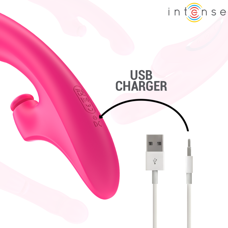 INTENSE - EMI VIBRADOR 13,5 CM MULTIFUNCIÓN 3 EN 1 10 VIBRACIONES ROSA 
