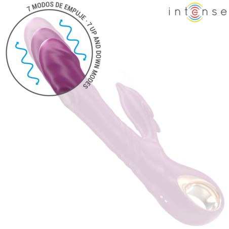 INTENSE - HALLE VIBRADOR MULTIFUNCIÓN CON LENGUA ESTIMULADORA EN FORMA DE DELFÍN MORADO INTENSE FUN