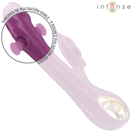 INTENSE - HALLE VIBRADOR MULTIFUNCIÓN CON LENGUA ESTIMULADORA EN FORMA DE DELFÍN MORADO INTENSE FUN