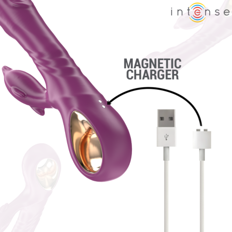 INTENSE - HALLE VIBRADOR MULTIFUNCIÓN CON LENGUA ESTIMULADORA EN FORMA DE DELFÍN MORADO INTENSE FUN