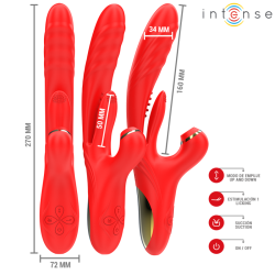 INTENSE - KAROL VIBRADOR MULTIFUNCIÓN EMPUJE & ESTIMULACIÓN & ONDAS ESTIMULADORAS ROJO INTENSE FUN 2