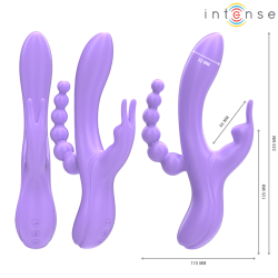 INTENSE - MIKO TRIPLE VIBRADOR RABBIT & ESTIMULADOR & ANAL 7 VIBRACIONES MORADO INTENSE FUN 2
