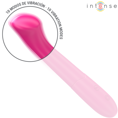 INTENSE - PATY VIBRADOR 19 CM FLEXIBLE 10 VIBRACIONES MODELO 2 ROSA INTENSE FUN