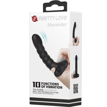 PRETTY LOVE - ALEXANDER VIBRADOR DE DEDO 10 VIBRACIONES NEGRO PRETTY LOVE