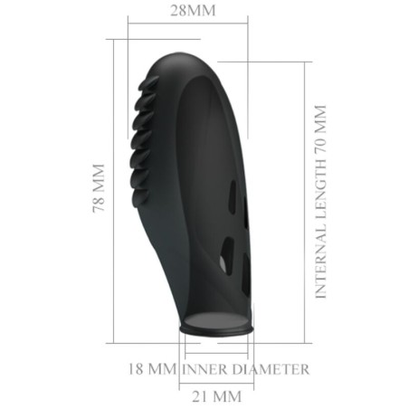PRETTY LOVE - GILO VIBRADOR DE DEDO SILICONA NEGRO PRETTY LOVE