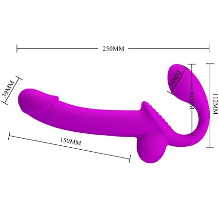 PRETTY LOVE - KELPIE ESTIMULADOR STRAP-ON DOBLE MORADO PRETTY LOVE