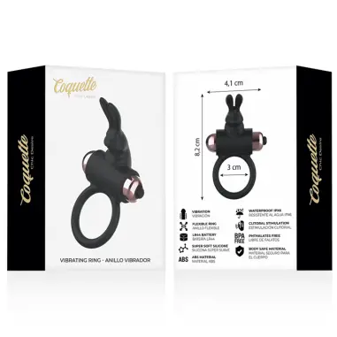 Cock Ring Anillo Vibrador Negro / Gold - Sumergible