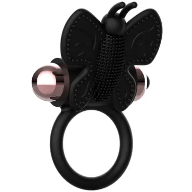 Cock Ring Butterfly Anillo Vibrador Negro / Gold